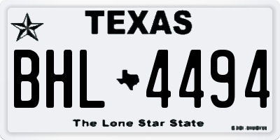 TX license plate BHL4494
