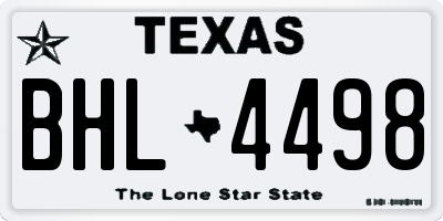 TX license plate BHL4498
