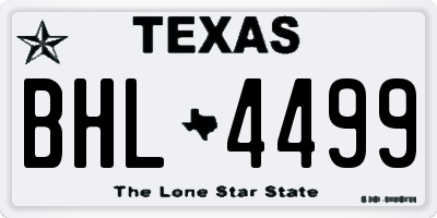 TX license plate BHL4499