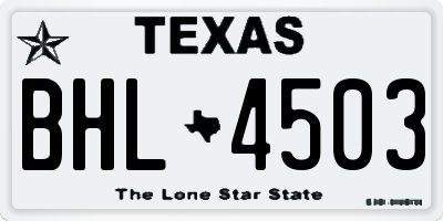 TX license plate BHL4503