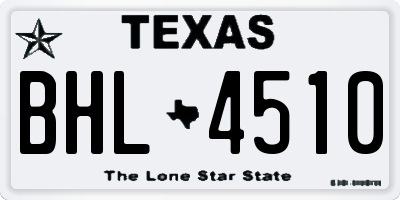 TX license plate BHL4510