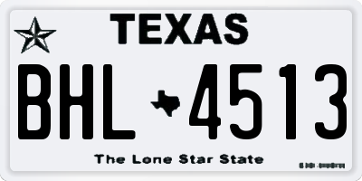 TX license plate BHL4513