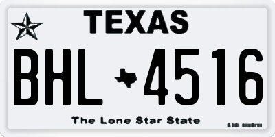 TX license plate BHL4516