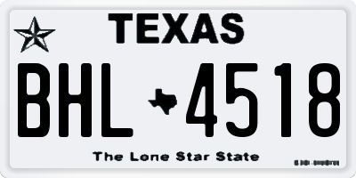 TX license plate BHL4518