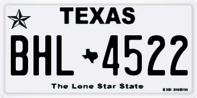TX license plate BHL4522