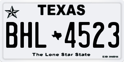 TX license plate BHL4523