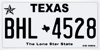 TX license plate BHL4528