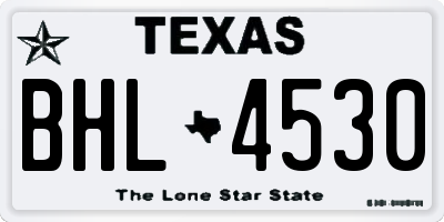 TX license plate BHL4530