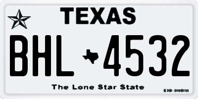 TX license plate BHL4532