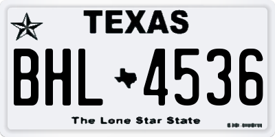 TX license plate BHL4536