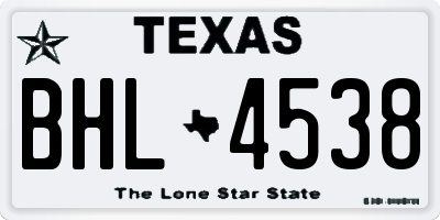 TX license plate BHL4538