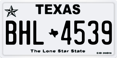 TX license plate BHL4539