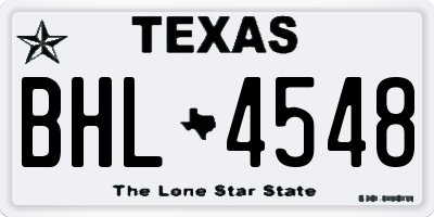 TX license plate BHL4548