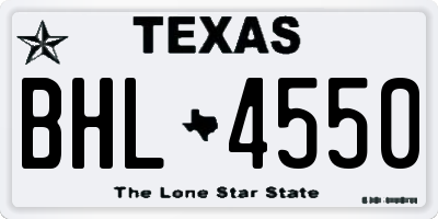 TX license plate BHL4550