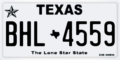 TX license plate BHL4559