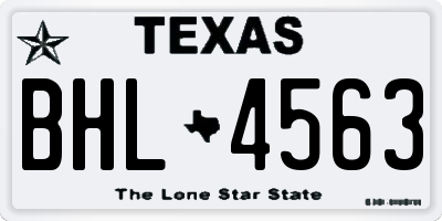 TX license plate BHL4563