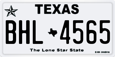 TX license plate BHL4565