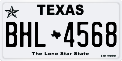 TX license plate BHL4568
