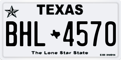 TX license plate BHL4570