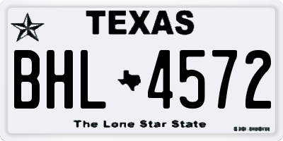 TX license plate BHL4572