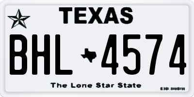 TX license plate BHL4574