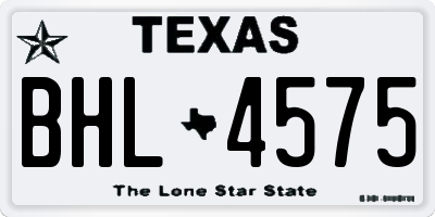 TX license plate BHL4575