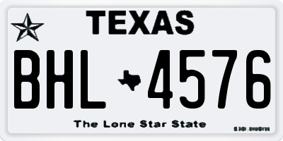 TX license plate BHL4576