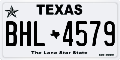 TX license plate BHL4579