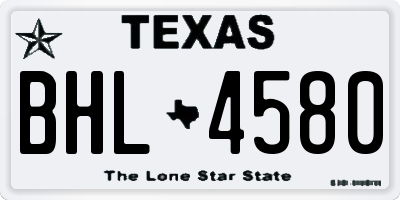 TX license plate BHL4580