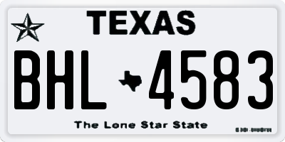 TX license plate BHL4583