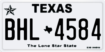 TX license plate BHL4584