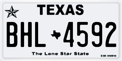 TX license plate BHL4592