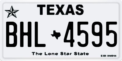TX license plate BHL4595