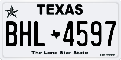 TX license plate BHL4597