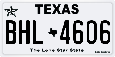 TX license plate BHL4606