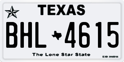 TX license plate BHL4615