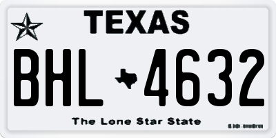 TX license plate BHL4632