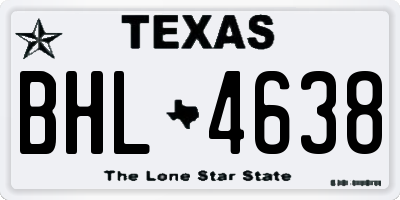 TX license plate BHL4638