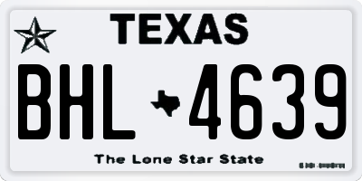 TX license plate BHL4639