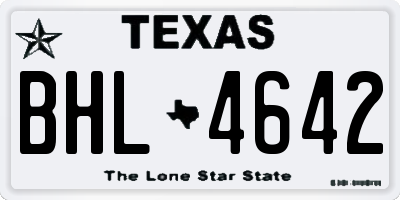 TX license plate BHL4642