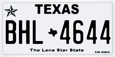 TX license plate BHL4644