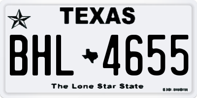 TX license plate BHL4655