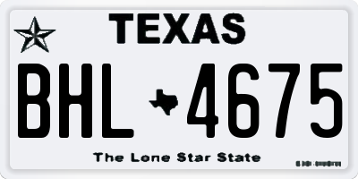 TX license plate BHL4675