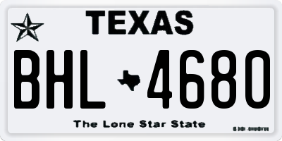 TX license plate BHL4680
