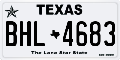 TX license plate BHL4683