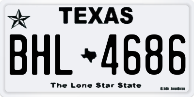 TX license plate BHL4686