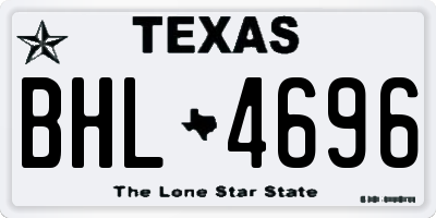 TX license plate BHL4696