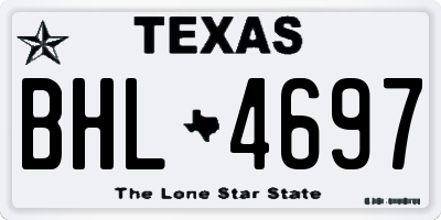 TX license plate BHL4697