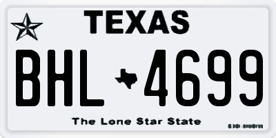 TX license plate BHL4699