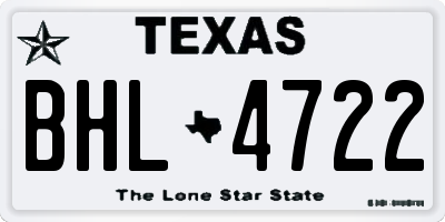 TX license plate BHL4722